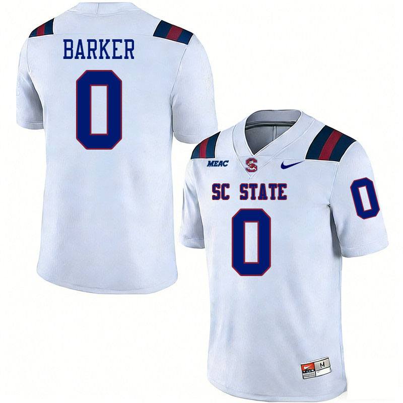 South Carolina State Bulldogs #0 Joshua Barker College Football Jerseys,Uniforms Stitched-White
